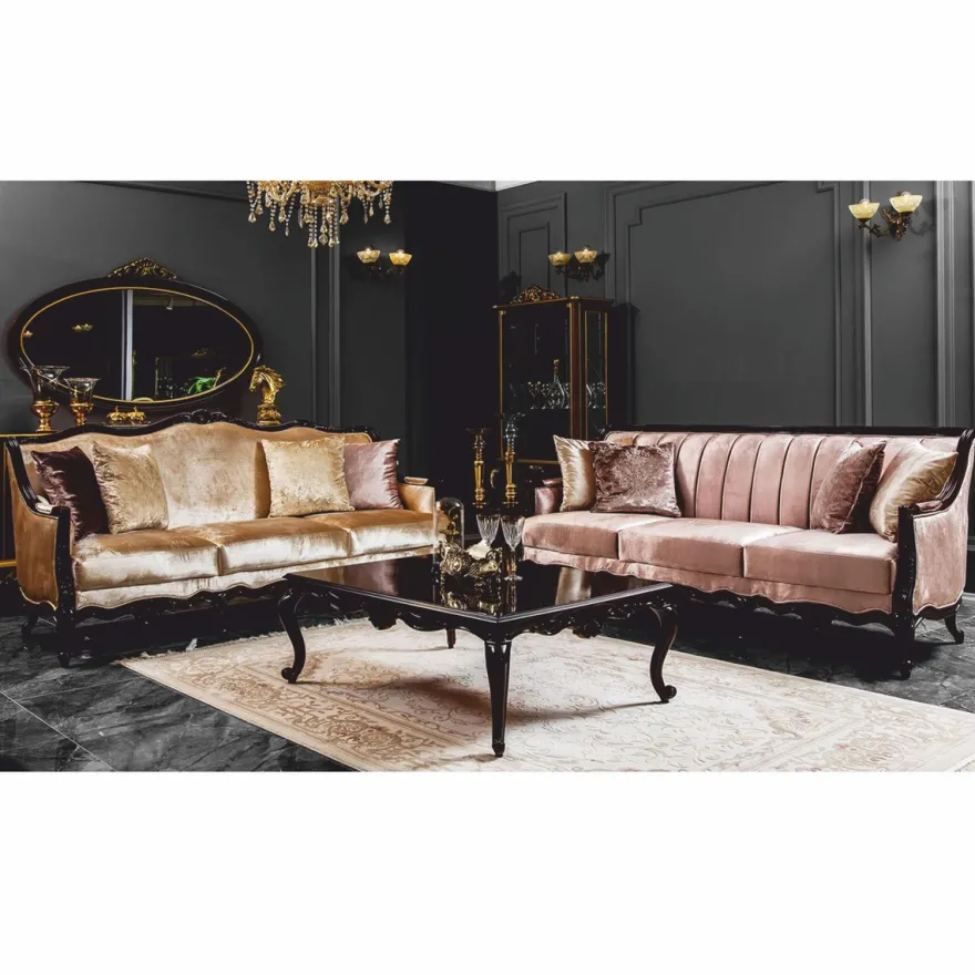 Casa Padrino Luxus Barock Couchtisch Dunkelbraun 124 cm - Barock Möbel