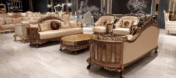 Casa Padrino Luxus Barock Couchtisch Antik Gold / Braun / Gold - Ovaler Massivholz Wohnzimmertisch im Barockstil - Wohnzimmer Möbel im Barockstil - Barock Möbel - Edel & Prunkvoll