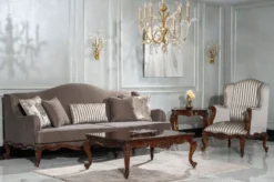 Casa Padrino Luxus Barock Couchtisch Braun - Handgefertigter Massivholz Wohnzimmertisch im Barockstil - Wohnzimmer Möbel im Barockstil - Barock Möbel - Edel & Prunkvoll