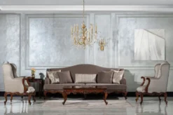 Casa Padrino Luxus Barock Couchtisch Braun - Handgefertigter Massivholz Wohnzimmertisch im Barockstil - Wohnzimmer Möbel im Barockstil - Barock Möbel - Edel & Prunkvoll