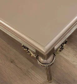 Casa Padrino Luxus Barock Couchtisch Grau / Schwarz / Gold - Prunkvoller Massivholz Wohnzimmertisch im Barockstil - Barock Wohnzimmer Möbel - Edel & Prunkvoll