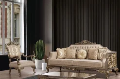 Casa Padrino Luxus Barock Couchtisch Silber / Gold - Handgefertigter Massivholz Wohnzimmertisch im Barockstil - Prunkvolle Barock Wohnzimmer Möbel