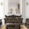 Casa Padrino Luxus Barock Couchtisch Schwarz / Gold - Massivholz Wohnzimmertisch im Barockstil - Barock Wohnzimmer Möbel - Edel & Prunkvoll