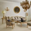 Casa Padrino Luxus Barock Couchtisch mit Glasplatte Antik Gold / Schwarz - Quadratischer Wohnzimmertisch im Barockstil - Barock Möbel - Edel & Prunkvoll - Luxus Qualität - Made in Italy