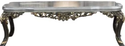 Casa Padrino Luxus Barock Couchtisch Silber / Grau / Gold - Prunkvoller Massivholz Wohnzimmertisch im Barockstil - Barock Wohnzimmer Möbel - Edel & Prunkvoll