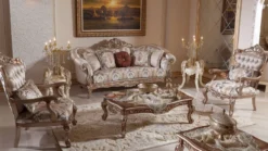 Casa Padrino Luxus Barock Couchtisch Kupferfarben / Silber - Prunkvoller Wohnzimmertisch im Barockstil - Barock Wohnzimmer Möbel - Edel & Prunkvoll