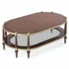 Casa Padrino Luxus Barock Couchtisch Dunkelbraun / Antik Gold 125 cm - Barock Möbel