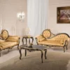 Casa Padrino Luxus Barock Couchtisch Schwarz / Gold 103 x 62 x H. 49 cm - Edler Wohnzimmertisch im Barockstil - Barock Wohnzimmer Möbel