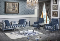 Casa Padrino Luxus Barock Couchtisch Silber 143 x 94 x H. 44 cm - Wohnzimmertisch im Barockstil