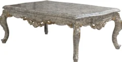 Casa Padrino Luxus Barock Couchtisch Antik Weiß / Gold - Handgefertigter Barockstil Wohnzimmertisch - Luxus Möbel im Barockstil - Barockstil Wohnzimmer Möbel - Barock Einrichtung - Barock Möbel