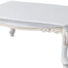 Casa Padrino Luxus Barock Couchtisch Weiß / Gold 110 x 77 x H. 45 cm - Rechteckiger Wohnzimmertisch im Barockstil - Barock Möbel