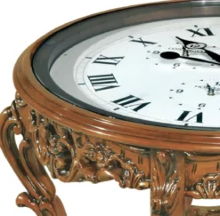 Casa Padrino Luxus Barock Couchtisch mit Uhr Braun - Prunkvoller Barockstil Cocktailtisch - Barock Möbel - Barock Interior - Edel & Prunkvoll - Luxus Qualität - Made in Italy