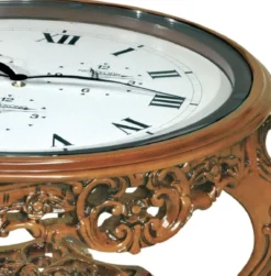 Casa Padrino Luxus Barock Couchtisch mit Uhr Braun - Prunkvoller Barockstil Cocktailtisch - Barock Möbel - Barock Interior - Edel & Prunkvoll - Luxus Qualität - Made in Italy