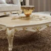 Casa Padrino Luxus Barock Couchtisch Creme / Gold - Prunkvoller Massivholz Wohnzimmertisch im Barockstil - Barockstil Wohnzimmer Möbel - Luxus Möbel im Barockstil - Barock Einrichtung