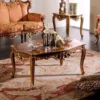 Casa Padrino Luxus Barock Couchtisch Braun / Gold - Handgefertigter Massivholz Tisch im Barockstil - Barock Wohnzimmer Möbel - Luxus Qualität - Made in Italy