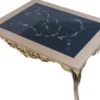 Casa Padrino Luxus Barock Couchtisch mit Glasplatte Silber / Schwarz / Gold 128 x 95 x H. 46 cm - Prunkvoller Wohnzimmertisch mit elegantem Muster - Wohnzimmer Möbel im Barockstil