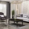 Casa Padrino Luxus Barock Couchtisch Schwarz / Gold 120 cm