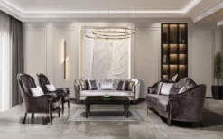 Casa Padrino Luxus Barock Couchtisch Schwarz / Gold 120 cm