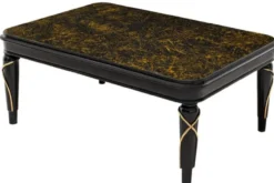 Casa Padrino Luxus Barock Couchtisch Schwarz / Gold 120 cm