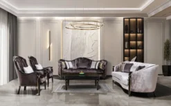 Casa Padrino Luxus Barock Couchtisch Schwarz / Gold 120 cm