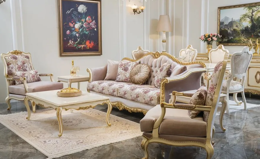 Casa Padrino Luxus Barock Couchtisch Weiß / Gold 121 x 81 x H. 44 cm - Edler Massivholz Wohnzimmertisch im Barockstil - Barock Wohnzimmer Möbel