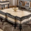 Casa Padrino Luxus Barock Couchtisch Beige / Schwarz / Gold - Prunkvoller Massivholz Wohnzimmertisch im Barockstil - Barock Wohnzimmer Möbel - Edel & Prunkvoll