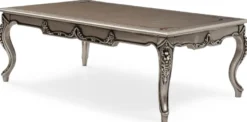 Casa Padrino Luxus Barock Couchtisch Silber - Handgefertigter Massivholz Wohnzimmertisch im Barockstil - Barock Möbel - Luxus Möbel im Barockstil - Barock Einrichtung - Edel & Prunkvoll