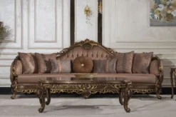Casa Padrino Luxus Barock Couchtisch Grau / Braun / Gold - Handgefertigter Massivholz Wohnzimmertisch im Barockstil - Wohnzimmer Möbel im Barockstil - Barock Möbel - Edel & Prunkvoll