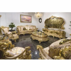 Casa Padrino Luxus Barock Couchtisch Grau / Grün / Schwarz / Gold 164 cm - Barockstil Wohnzimmertisch - Barockstil Wohnzimmer Möbel