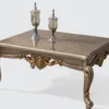 Casa Padrino Luxus Barock Couchtisch Silbergrau / Gold 110 x 80 x H. 52 cm - Handgefertigter Massivholz Wohnzimmertisch im Barockstil - Barock Möbel