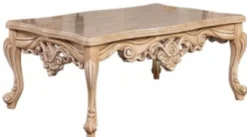 Casa Padrino Luxus Barock Couchtisch Naturfarben - Prunkvoller Massivholz Wohnzimmertisch im Barockstil - Barock Wohnzimmer Möbel - Edel & Prunkvoll