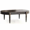 Casa Padrino Luxus Barock Couchtisch Dunkelbraun / Gold 128 cm - Barock Möbel
