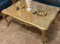 Casa Padrino Luxus Barock Couchtisch Antik Gold - Rechteckiger Massivholz Wohnzimmertisch im Barockstil - Barock Möbel - Luxus Möbel im Barockstil - Barock Einrichtung - Edel & Prunkvoll