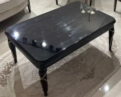 Casa Padrino Luxus Barock Couchtisch Schwarz / Gold 120 cm - Barockstil Möbel