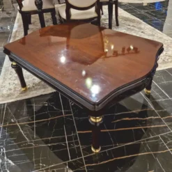 Casa Padrino Luxus Barock Couchtisch Dunkelbraun / Gold 118 cm - Barock Möbel