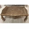 Casa Padrino Luxus Barock Couchtisch Grau / Gold 123 cm - Barockstil Wohnzimmer Möbel