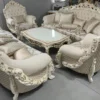 Casa Padrino Luxus Barock Couchtisch Weiß / Braun / Gold - Prunkvoller Massivholz Wohnzimmertisch im Barockstil - Luxus Wohnzimmer Möbel im Barockstil - Barock Möbel - Barock Einrichtung