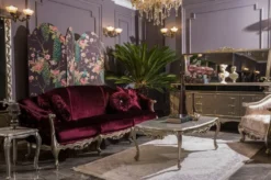 Casa Padrino Luxus Barock Couchtisch Silber 122 x 71 x H. 48 cm - Massivholz Wohnzimmertisch - Edle Barock Möbel