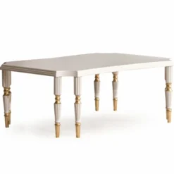 Casa Padrino Luxus Barock Couchtisch Creme / Gold 110 cm - Barock Wohnzimmer Möbel