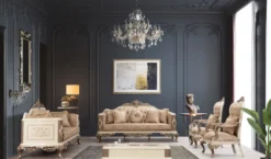 Casa Padrino Luxus Barock Couchtisch Weiß / Braun / Gold 130 x 92 x H. 50 cm - Prunkvoller handgefertigter Wohnzimmertisch im Barockstil - Barock Möbel