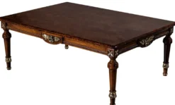 Casa Padrino Luxus Barock Couchtisch Braun 122 x 86 x H. 46 cm - Massivholz Wohnzimmertisch im Barockstil - Barock Wohnzimmer Möbel