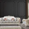 Casa Padrino Luxus Barock Couchtisch Cremeweiß / Kupfer - Rechteckiger Barockstil Wohnzimmertisch - Barockstil Wohnzimmer Möbel - Barock Möbel - Luxus Möbel im Barockstil