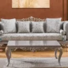 Casa Padrino Luxus Barock Couchtisch Silber / Gold 124 x 95 x H. 48 cm - Edler Wohnzimmertisch im Barockstil - Barock Möbel