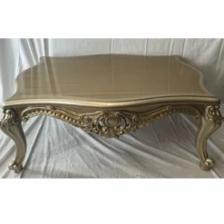 Casa Padrino Luxus Barock Couchtisch Silber / Gold - Wohnzimmer Möbel im Barockstil