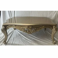 Casa Padrino Luxus Barock Couchtisch Silber / Gold - Wohnzimmer Möbel im Barockstil