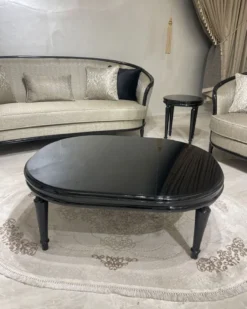 Casa Padrino Luxus Barock Couchtisch Schwarz - Ovaler Barockstil Wohnzimmertisch - Luxus Wohnzimmer Möbel im Barockstil - Barock Möbel - Edel & Prunkvoll