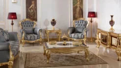 Casa Padrino Luxus Barock Couchtisch Weiß / Braun / Gold - Prunkvoller Massivholz Wohnzimmertisch im Barockstil - Barock Wohnzimmer Möbel - Edel & Prunkvoll