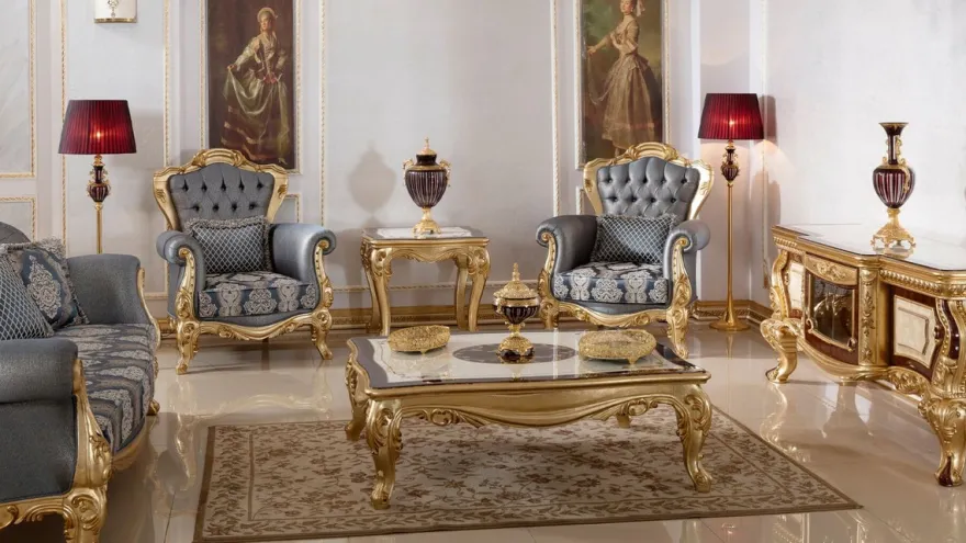 Casa Padrino Luxus Barock Couchtisch Weiß / Braun / Gold - Prunkvoller Massivholz Wohnzimmertisch im Barockstil - Barock Wohnzimmer Möbel - Edel & Prunkvoll