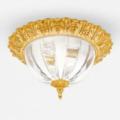 Casa Padrino Luxus Barock Deckenleuchte Gold Ø 31 x H. 17 cm - Made in Italy