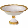 Casa Padrino Luxus Barock Deko Porzellan Schale Weiß / Gold Ø 18 x H. 11 cm - Handgefertigte Nussschale mit 24 Karat Vergoldung - Made in Italy
